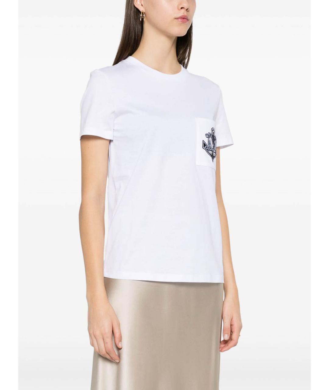 MAX MARA Белая хлопковая футболка, фото 3