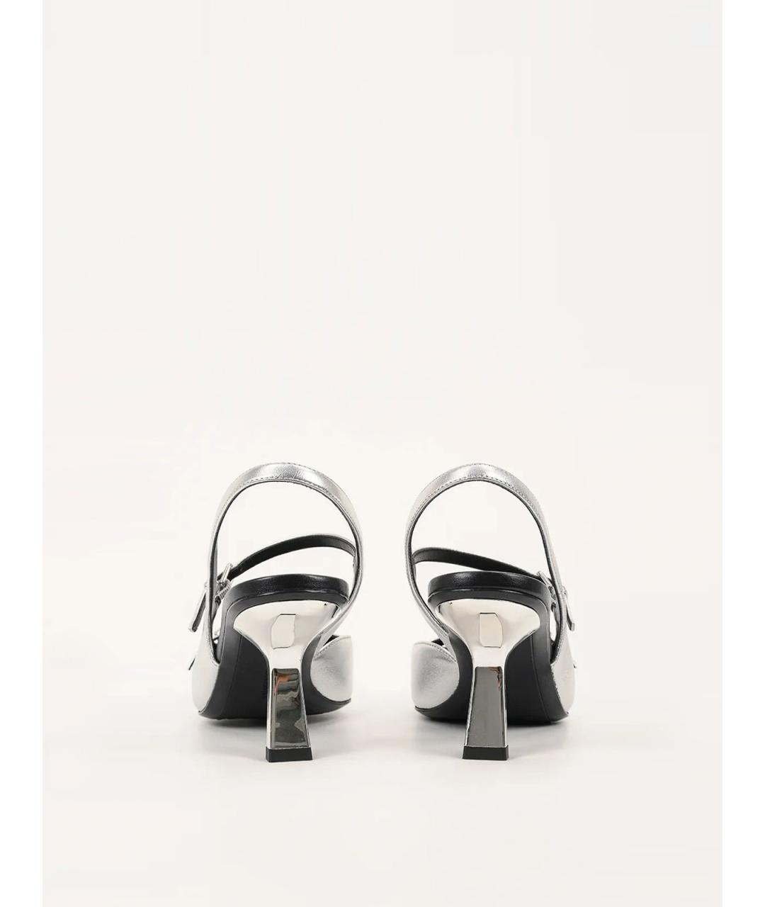 KARL LAGERFELD Серебряные кожаные туфли, фото 4