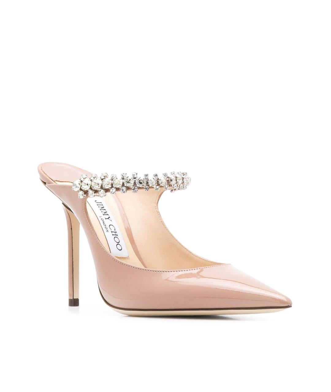 JIMMY CHOO Розовые кожаные мюли, фото 2