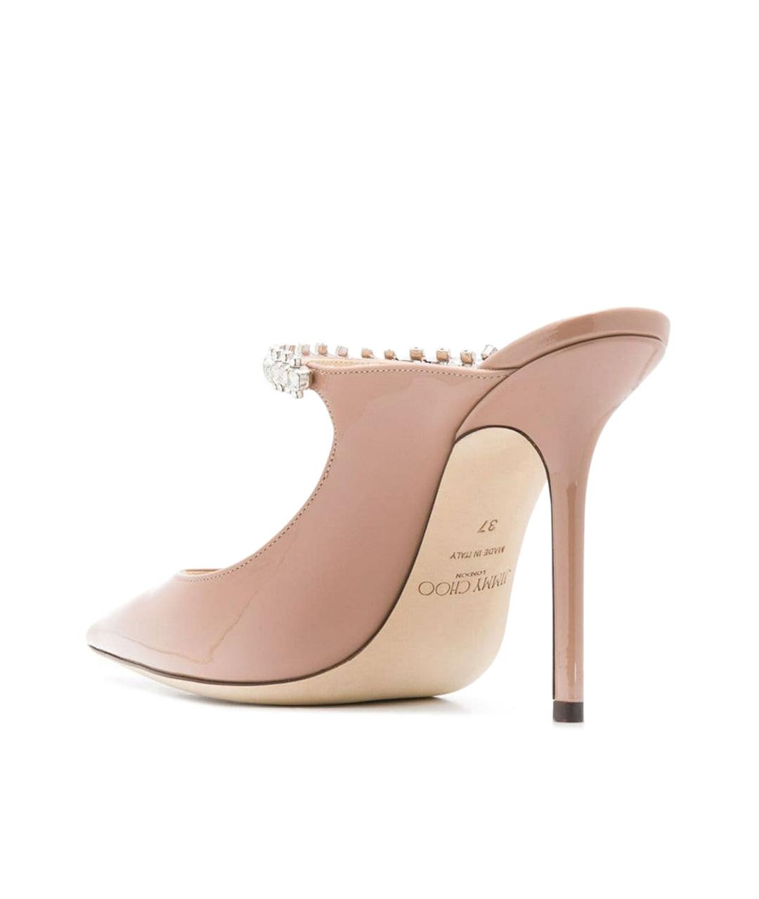 JIMMY CHOO Розовые кожаные мюли, фото 3
