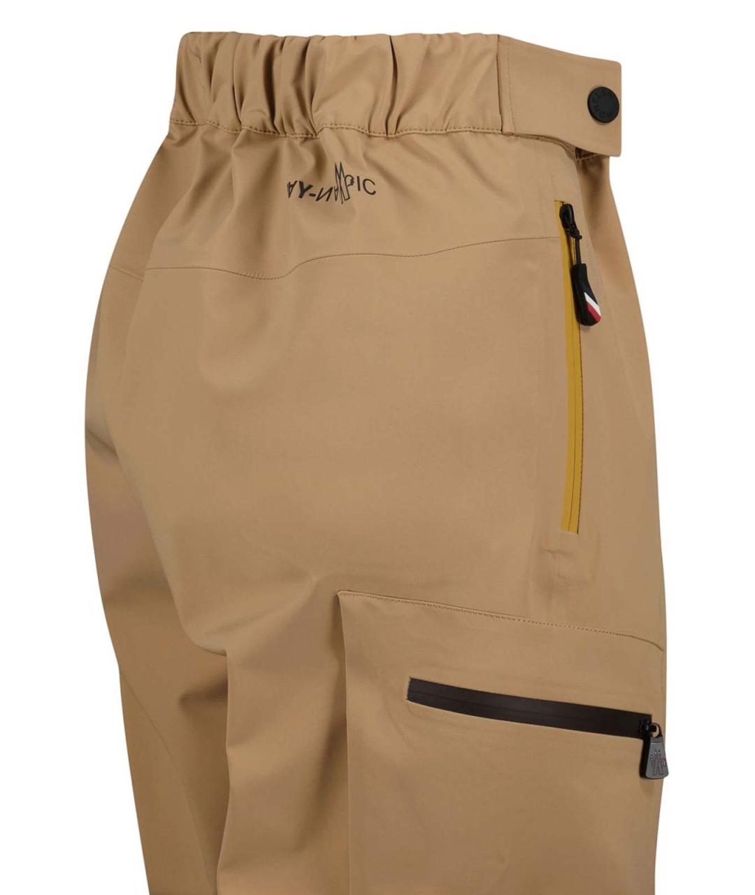 MONCLER Бежевые прямые брюки, фото 3