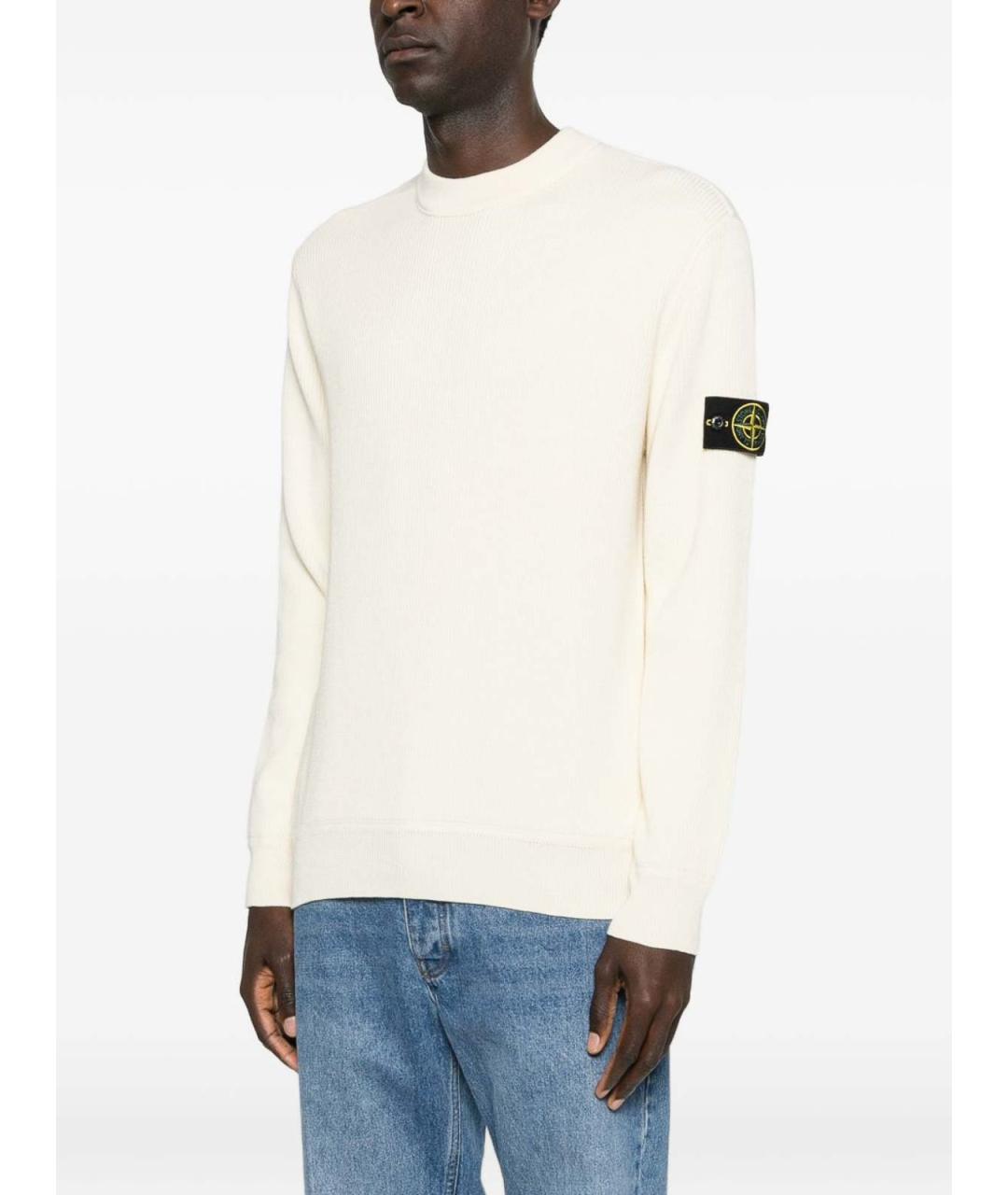 STONE ISLAND Белый шерстяной джемпер / свитер, фото 4