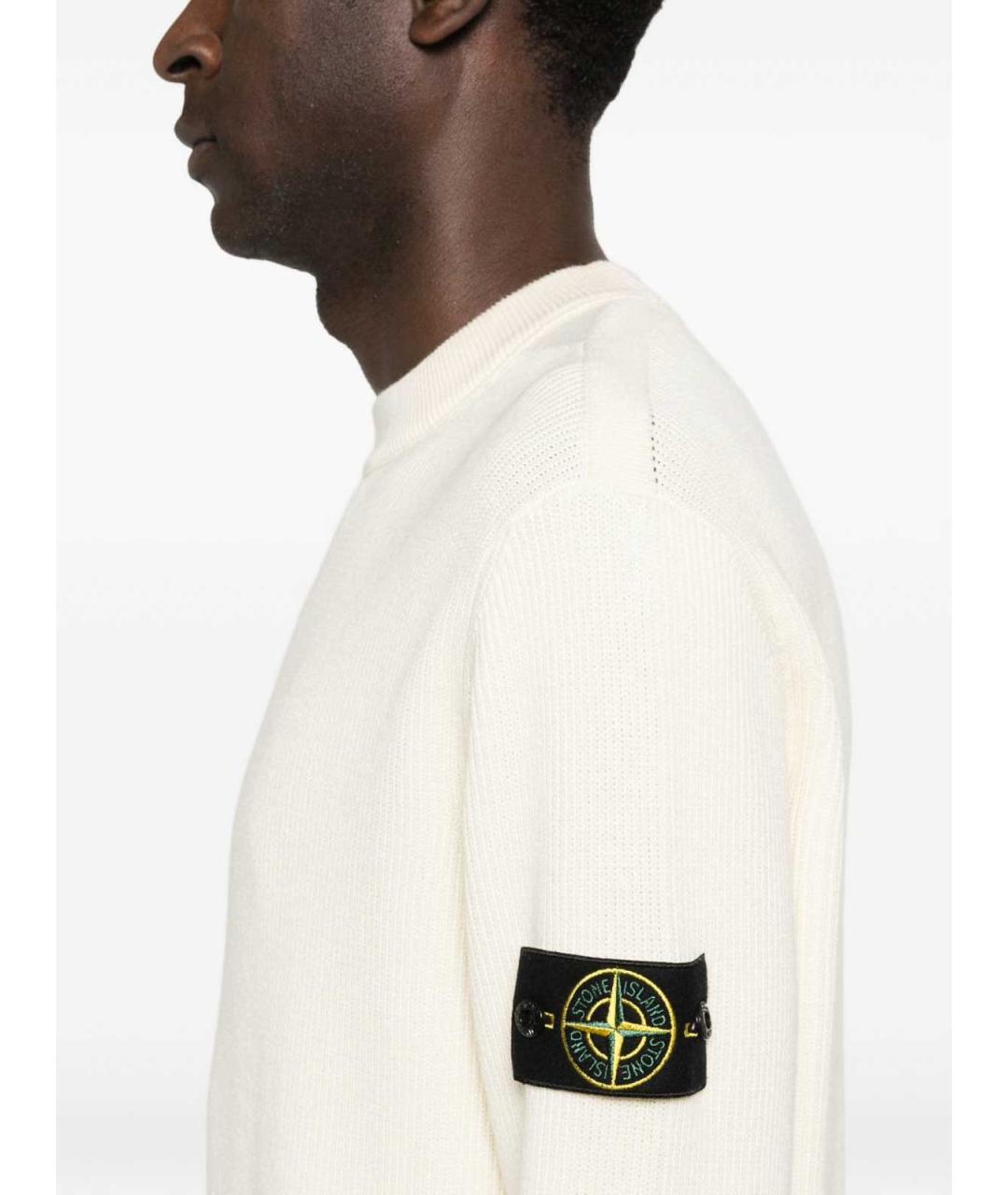 STONE ISLAND Белый шерстяной джемпер / свитер, фото 3