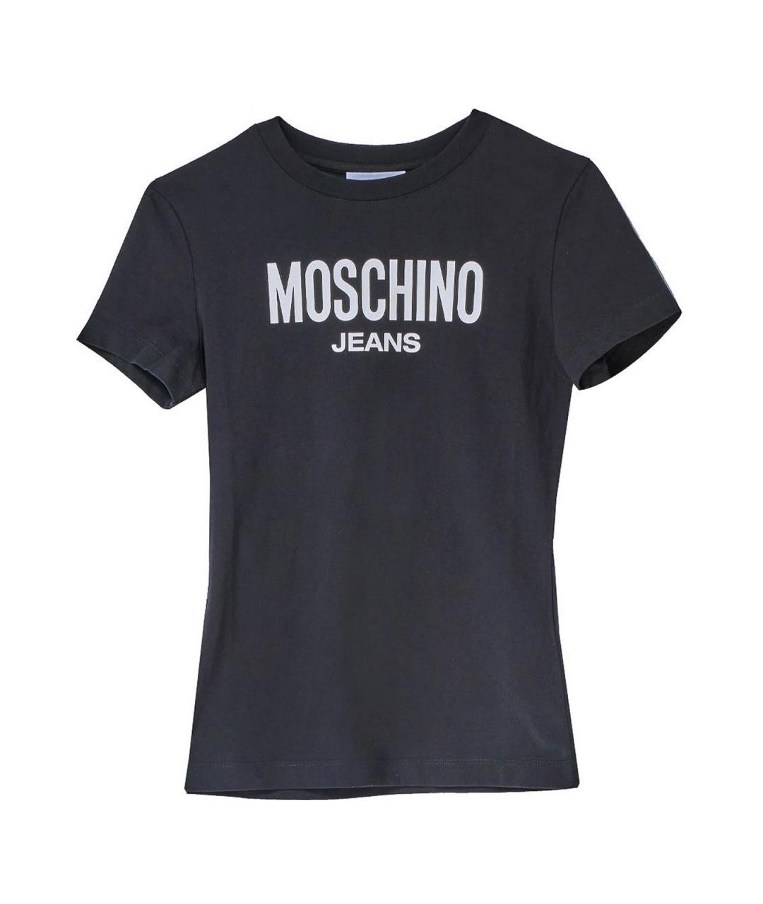 MOSCHINO Черная хлопковая футболка, фото 1