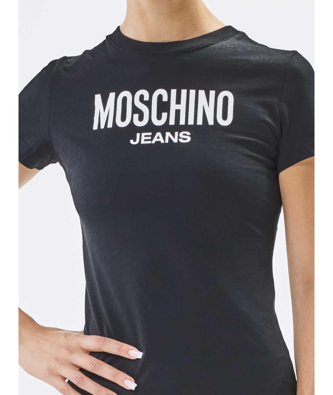 MOSCHINO Черная хлопковая футболка, фото 5