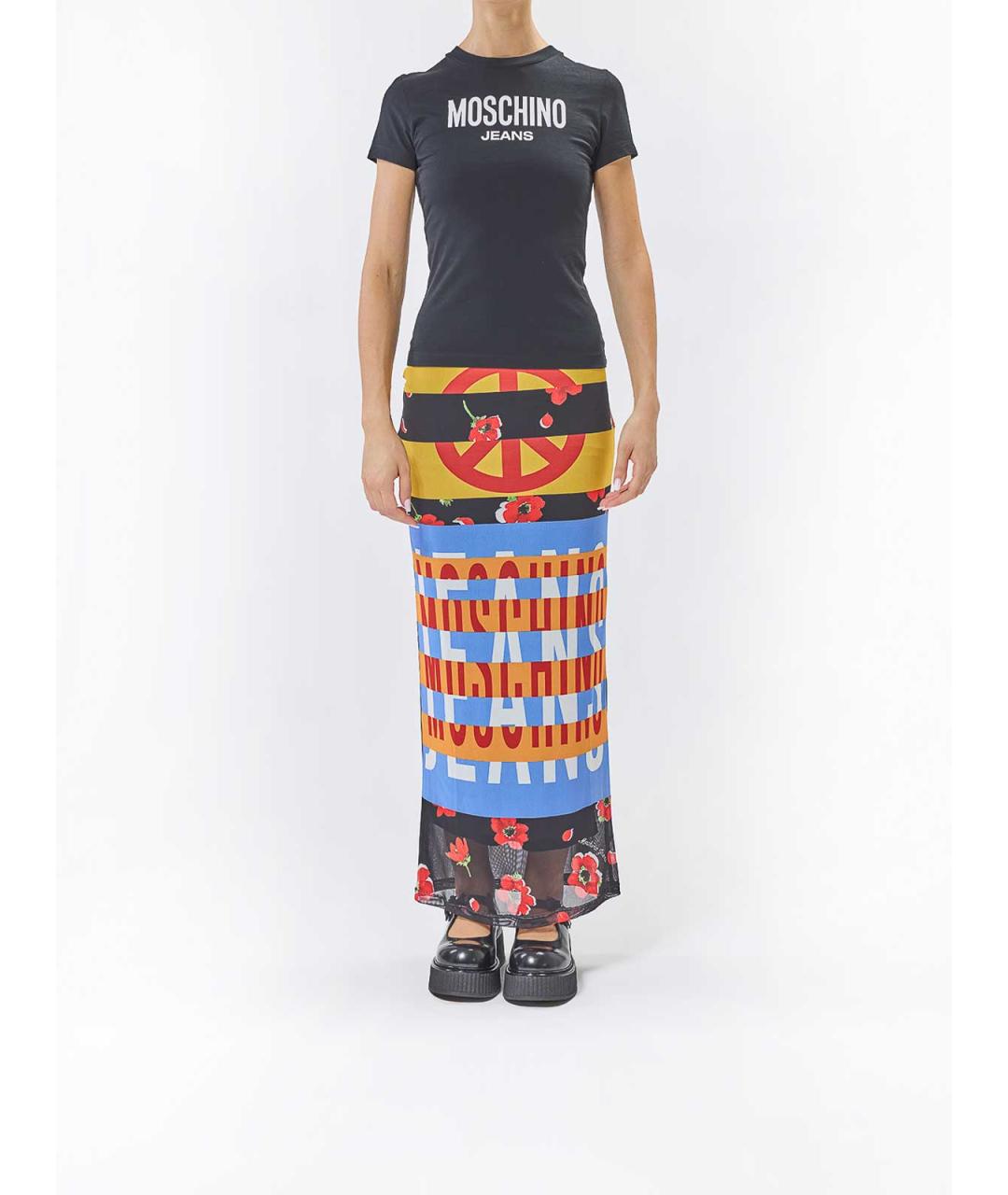 MOSCHINO Черная хлопковая футболка, фото 2