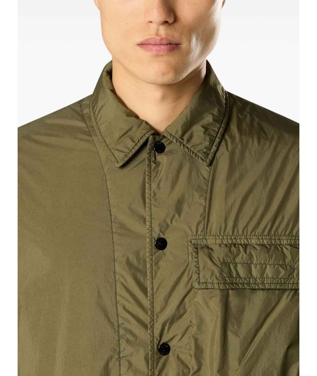 STONE ISLAND Зеленая хлопковая куртка, фото 2