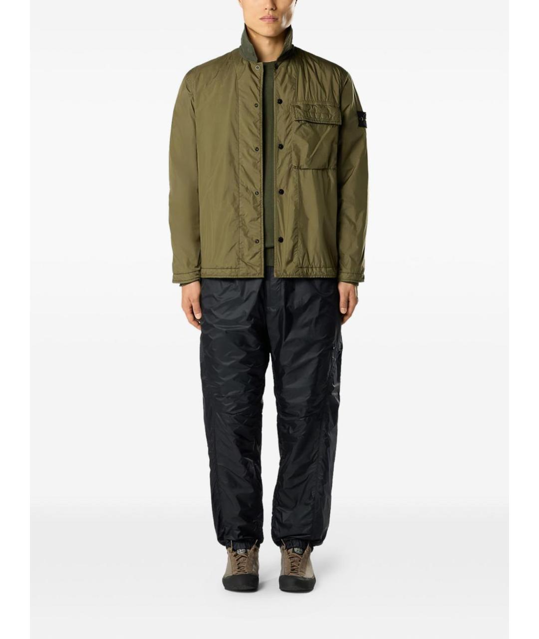 STONE ISLAND Зеленая хлопковая куртка, фото 3