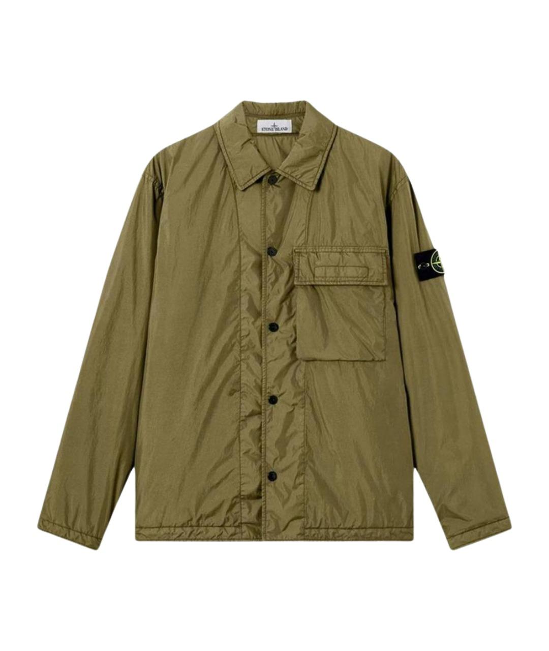 STONE ISLAND Зеленая хлопковая куртка, фото 1