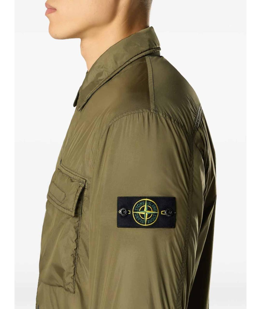 STONE ISLAND Зеленая хлопковая куртка, фото 6