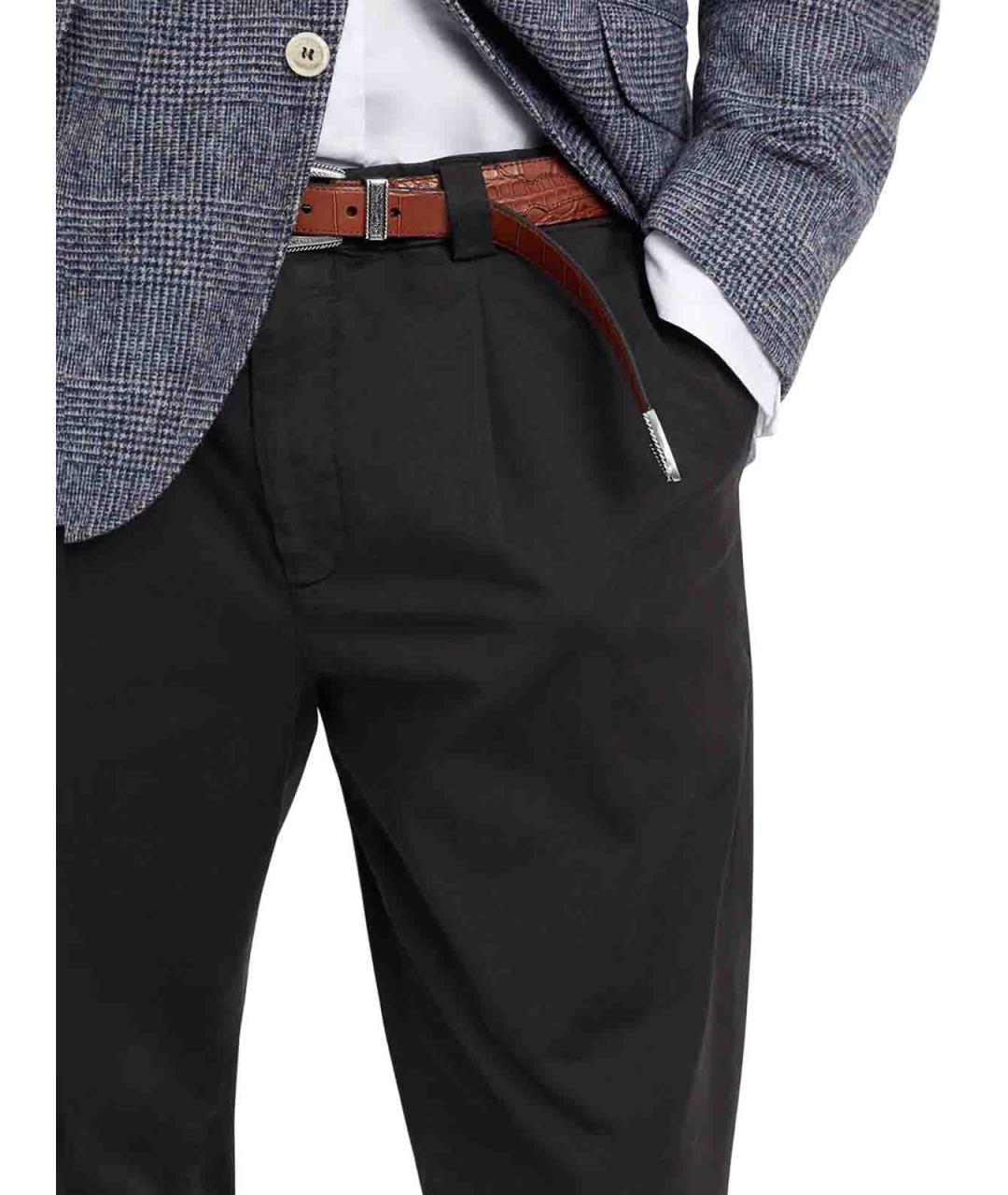 BRUNELLO CUCINELLI Черные хлопковые повседневные брюки, фото 5