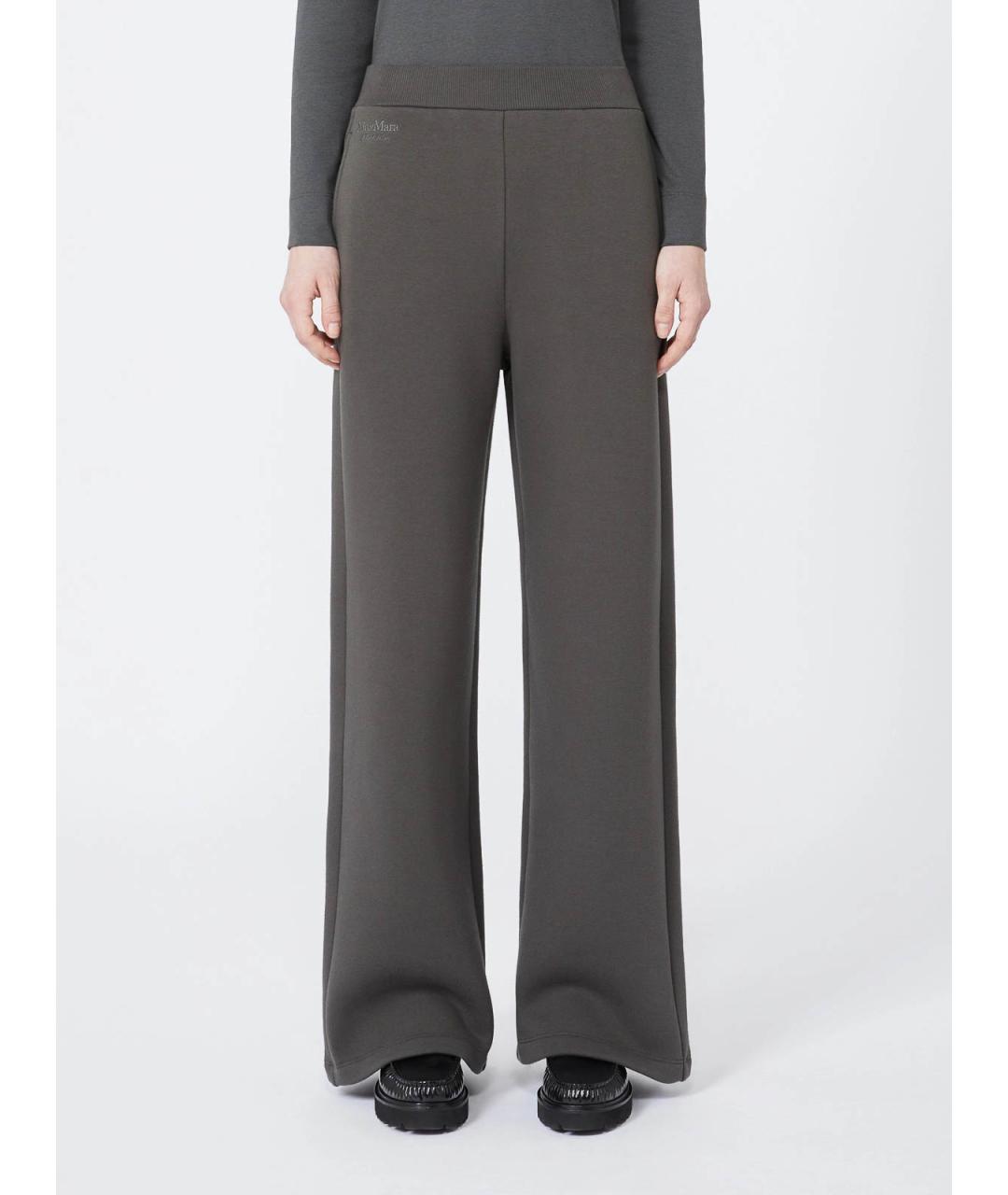 'S MAX MARA Зеленые хлопковые брюки широкие, фото 3