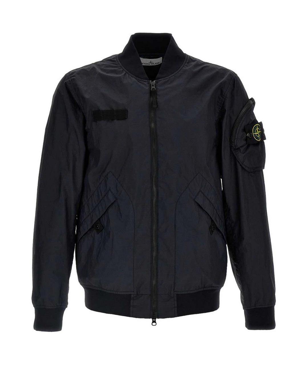 STONE ISLAND Темно-синяя полиамидовая куртка, фото 1