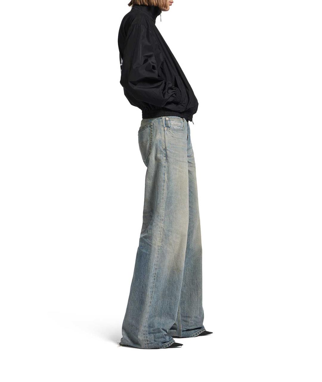 BALENCIAGA Голубые хлопковые прямые джинсы, фото 5