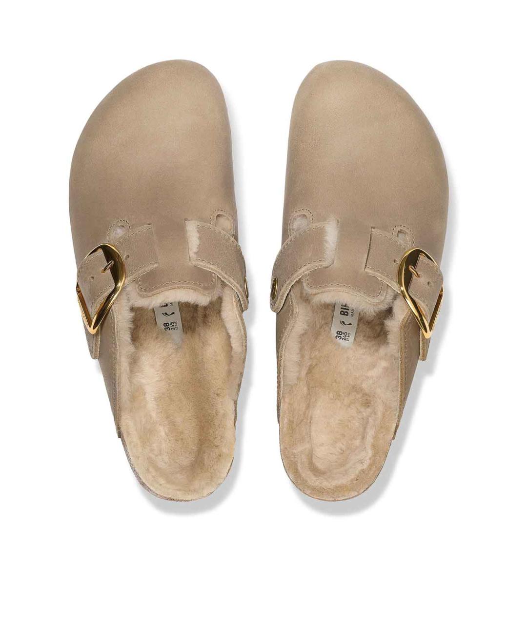 BIRKENSTOCK Бежевые кожаные мюли, фото 5