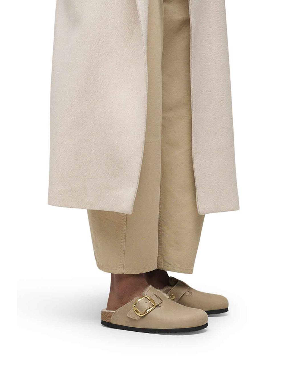 BIRKENSTOCK Бежевые кожаные мюли, фото 2