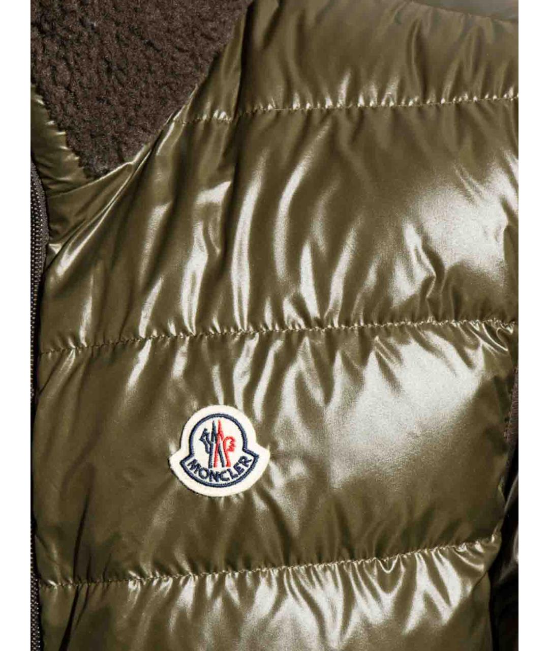 MONCLER Зеленая полиэстеровая куртка, фото 3