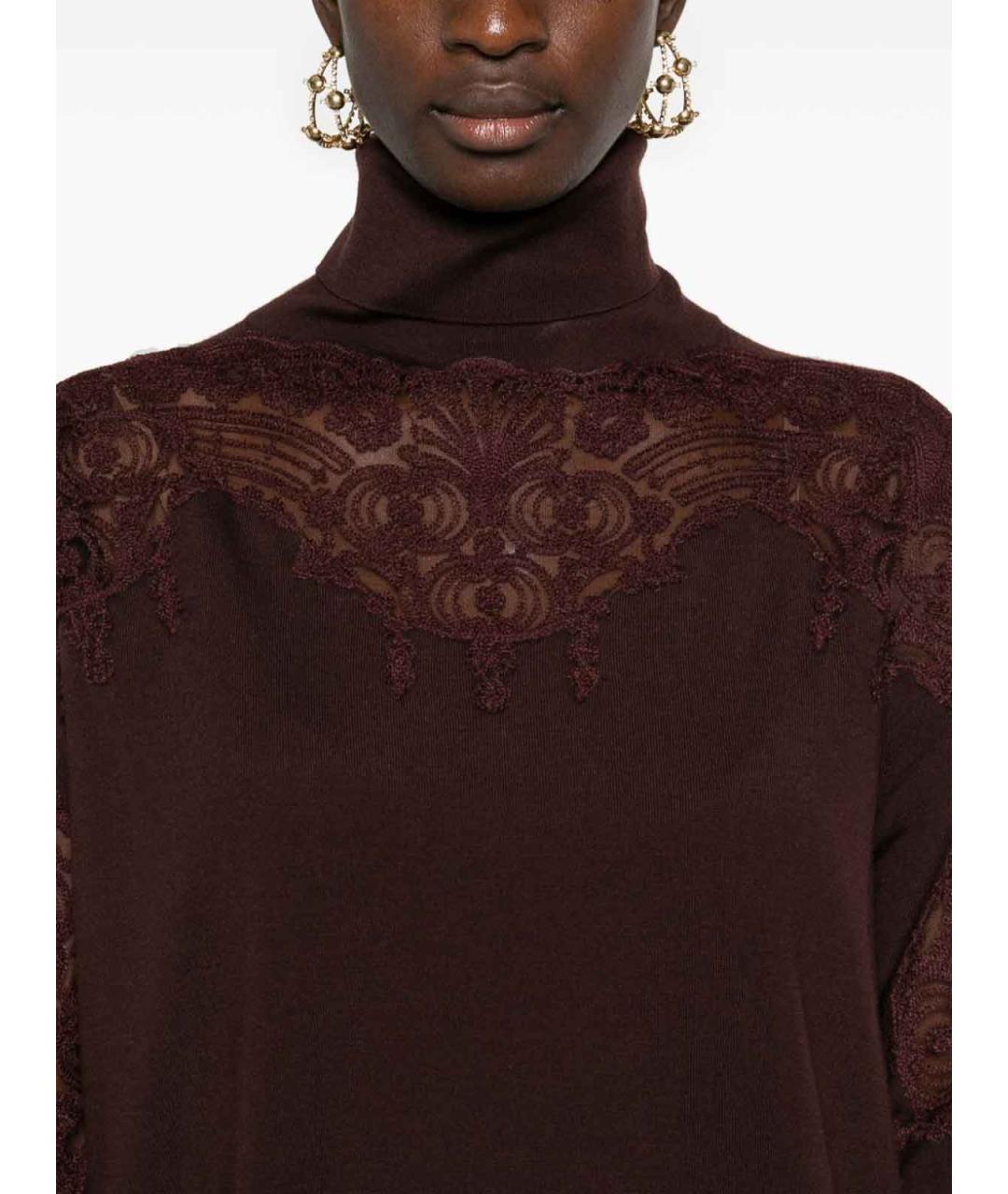 ERMANNO SCERVINO Коричневая шерстяная водолазка, фото 5