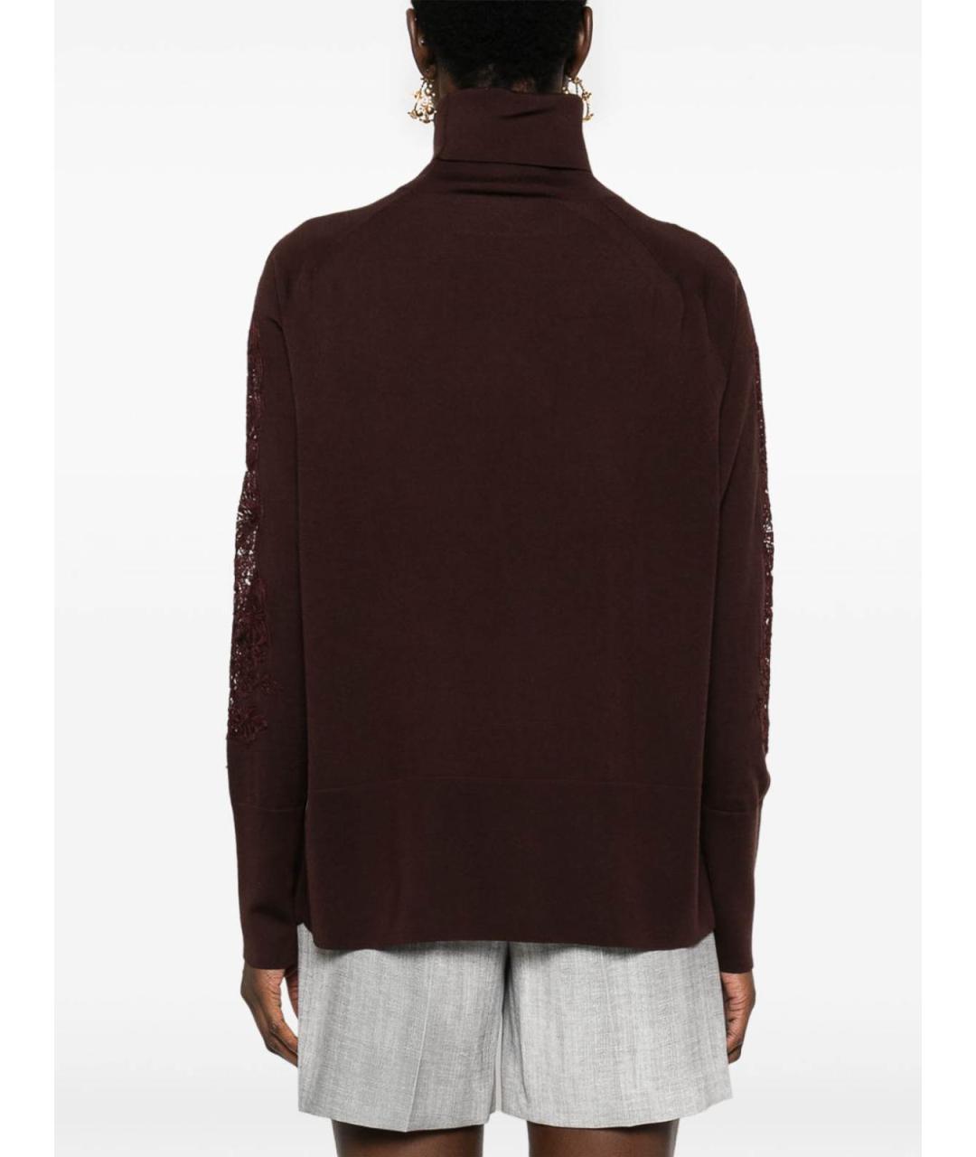 ERMANNO SCERVINO Коричневая шерстяная водолазка, фото 4