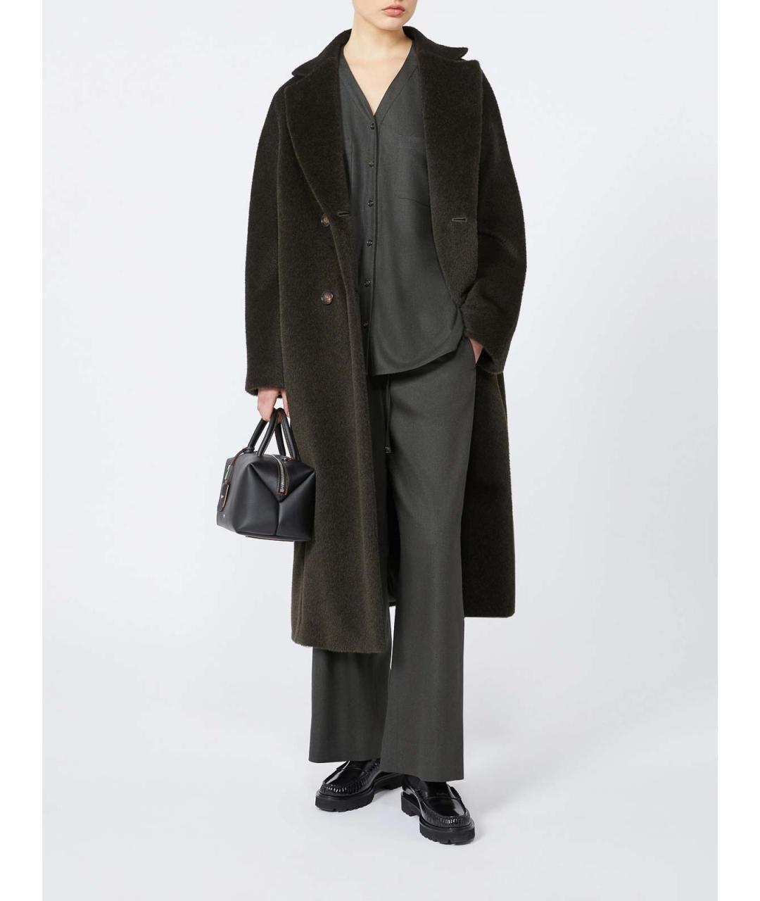 'S MAX MARA Зеленые шерстяные спортивные брюки и шорты, фото 2