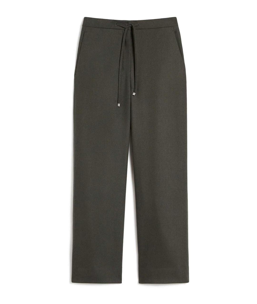 'S MAX MARA Зеленые шерстяные спортивные брюки и шорты, фото 1