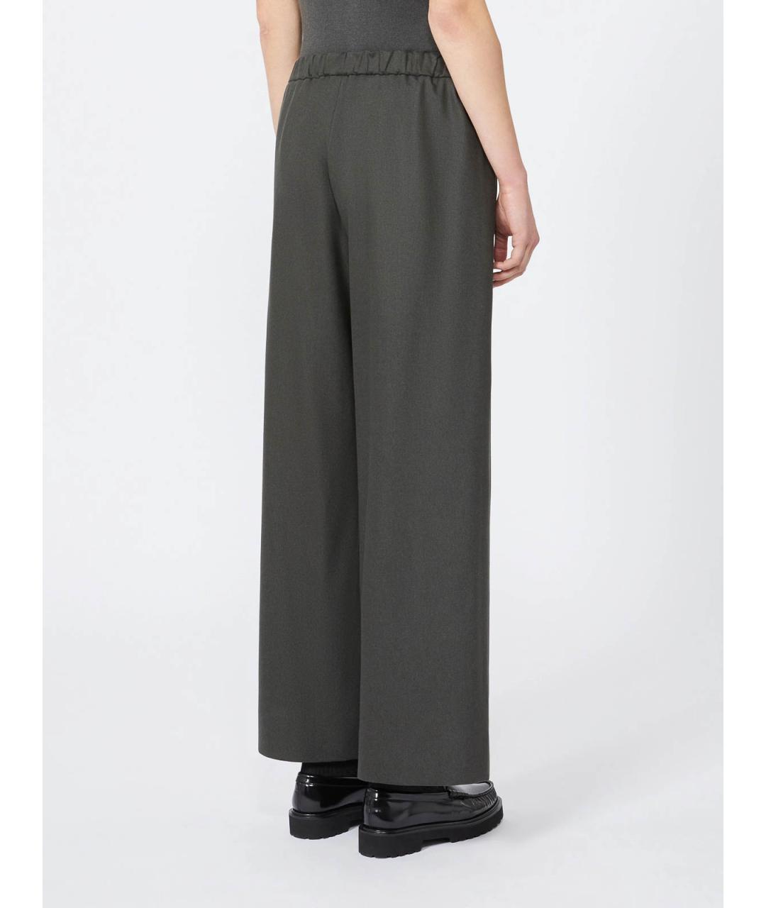 'S MAX MARA Зеленые шерстяные спортивные брюки и шорты, фото 4