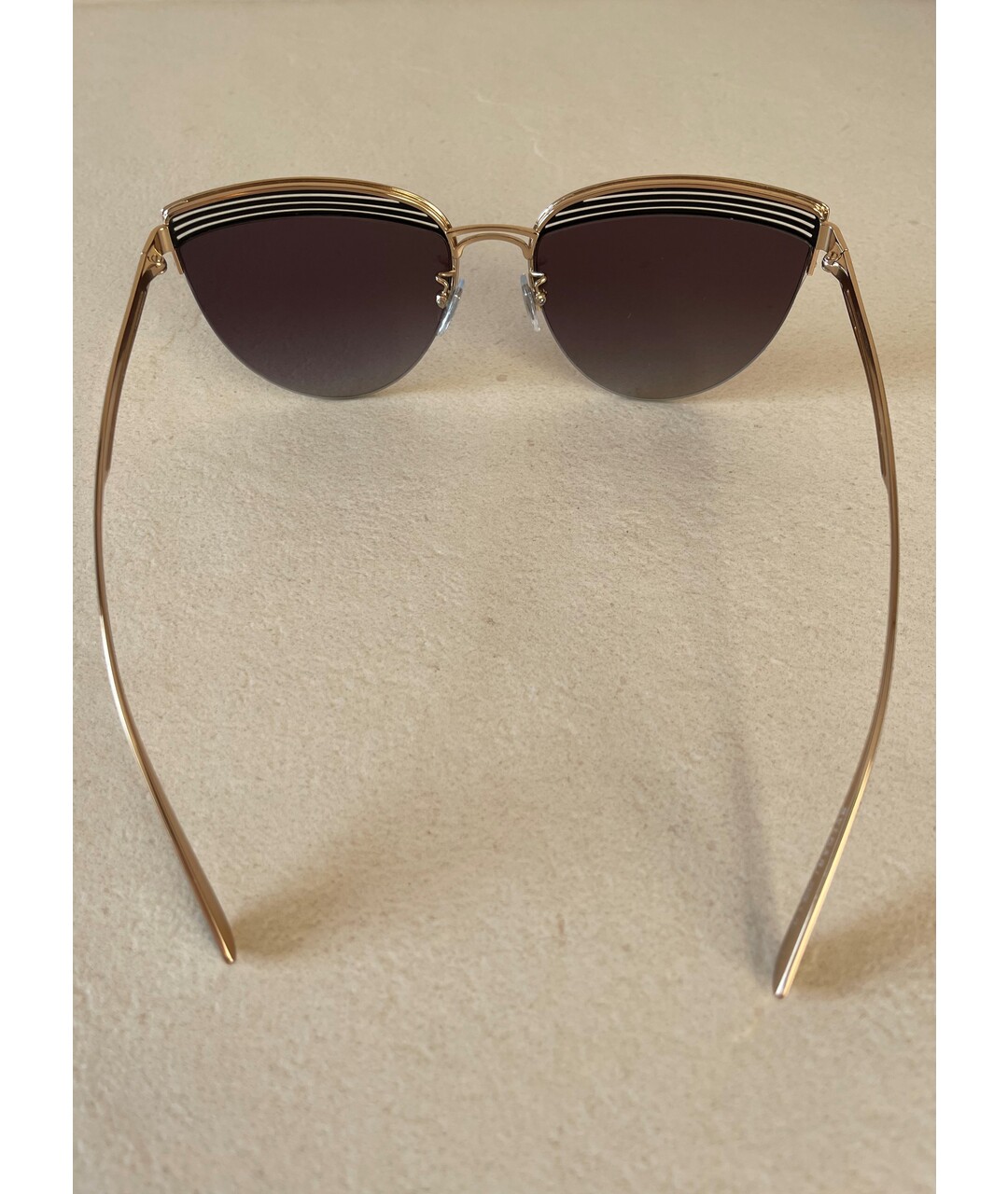 BULGARI Золотые металлические солнцезащитные очки, фото 5