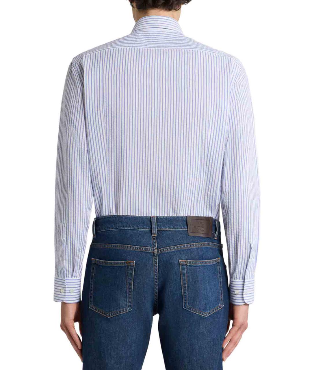 ETRO Голубая хлопковая классическая рубашка, фото 3