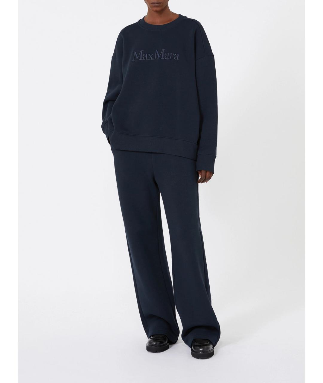 'S MAX MARA Синие хлопковые брюки широкие, фото 2