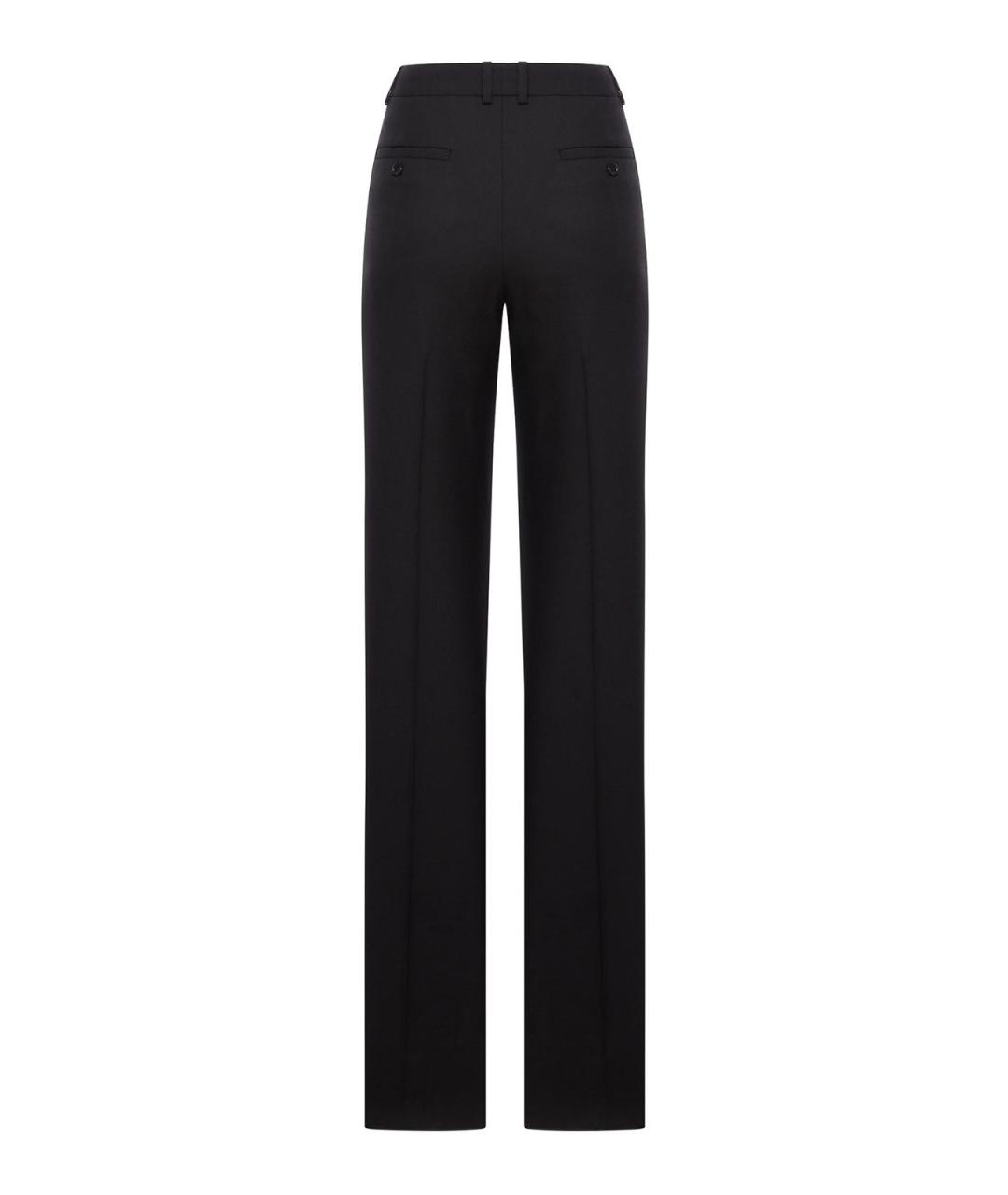 SAINT LAURENT Черные шерстяные прямые брюки, фото 2