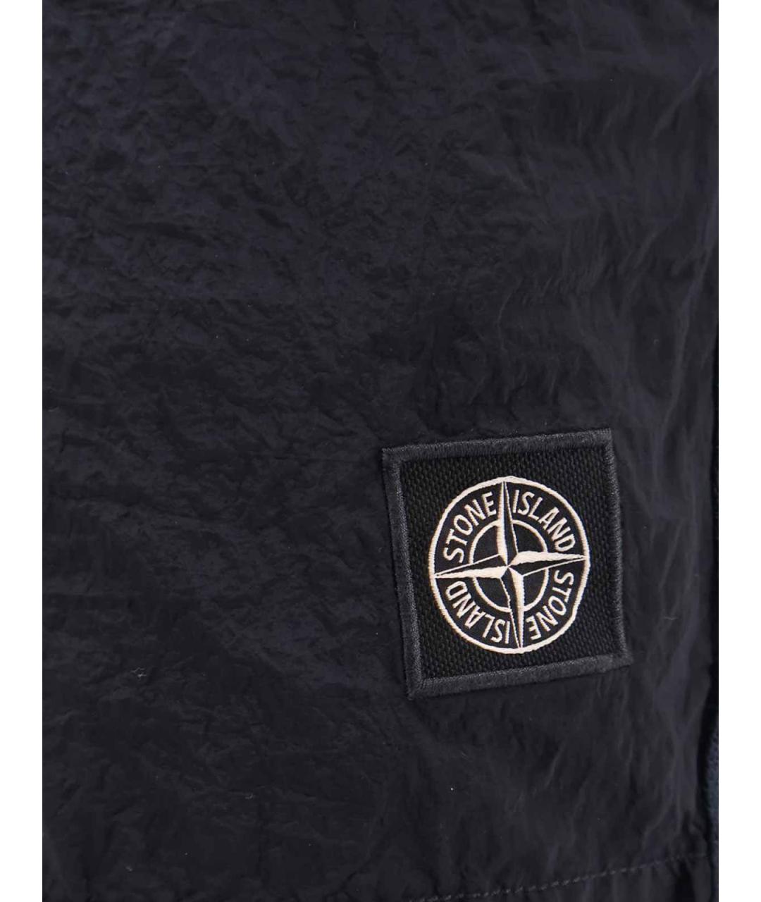 STONE ISLAND Темно-синие хлопковые шорты, фото 3