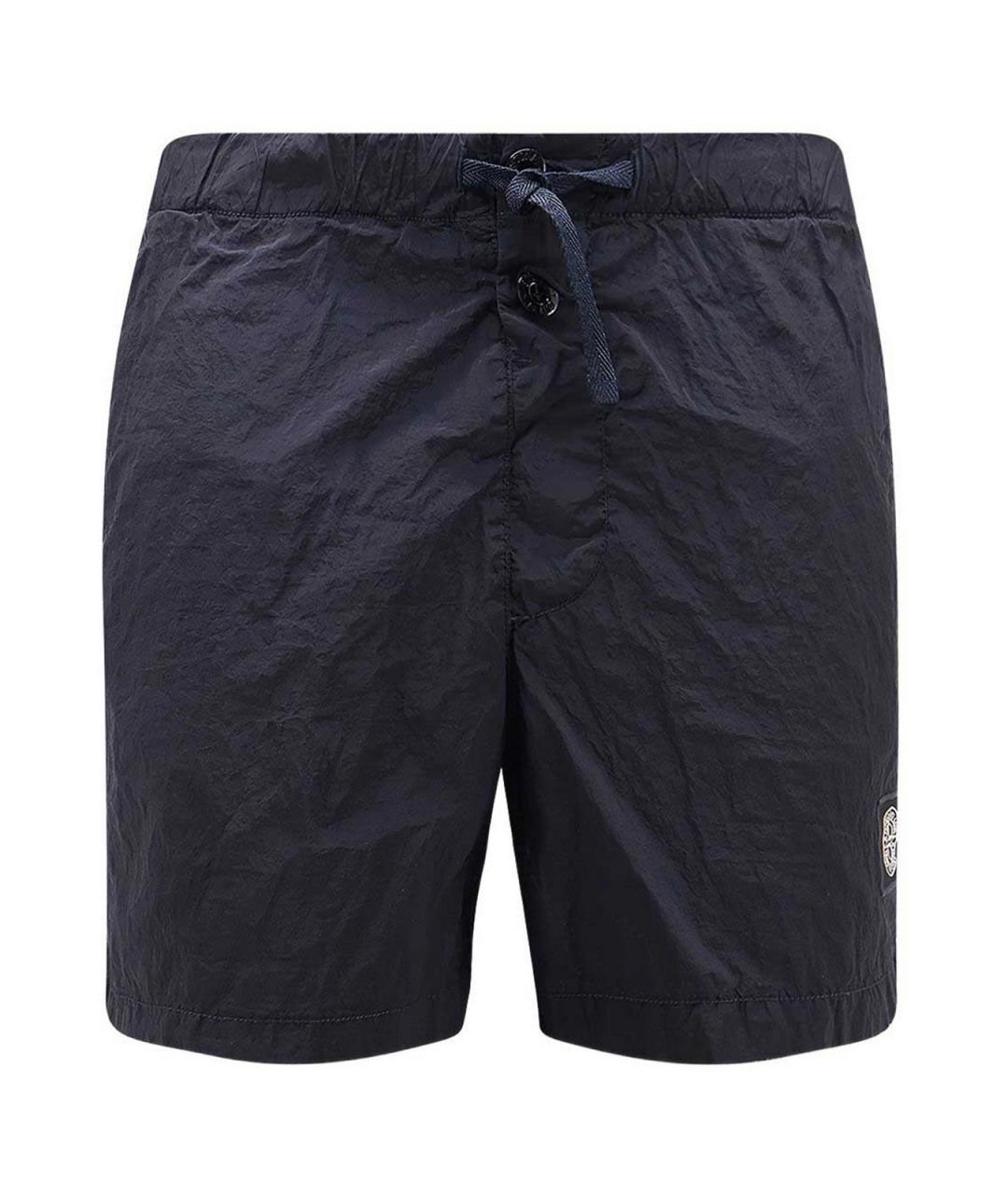STONE ISLAND Темно-синие хлопковые шорты, фото 1
