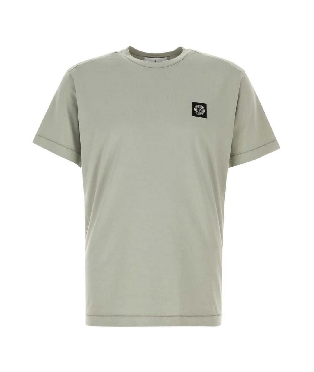 STONE ISLAND Салатовая хлопковая футболка, фото 1