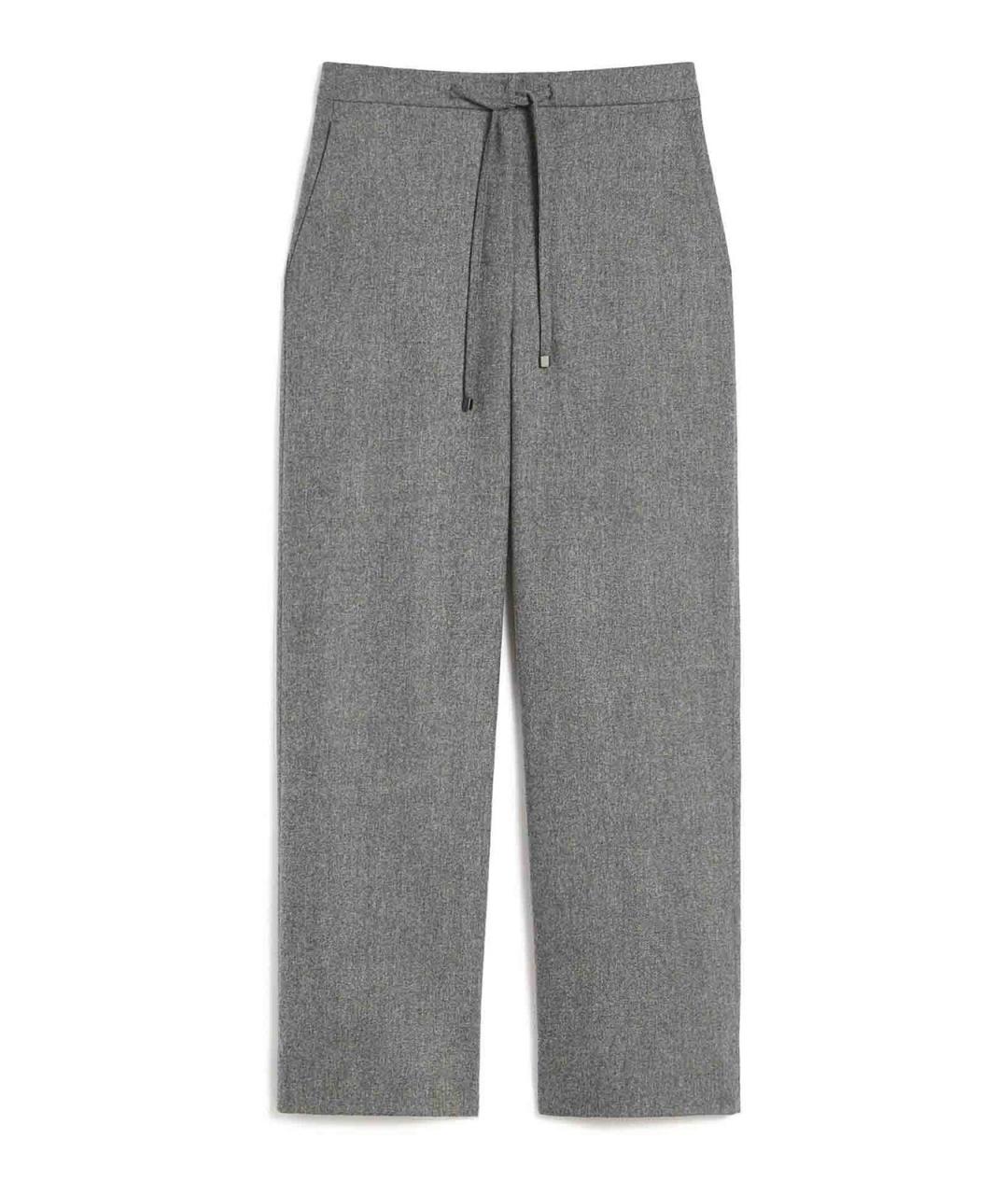 'S MAX MARA Серые шерстяные спортивные брюки и шорты, фото 1