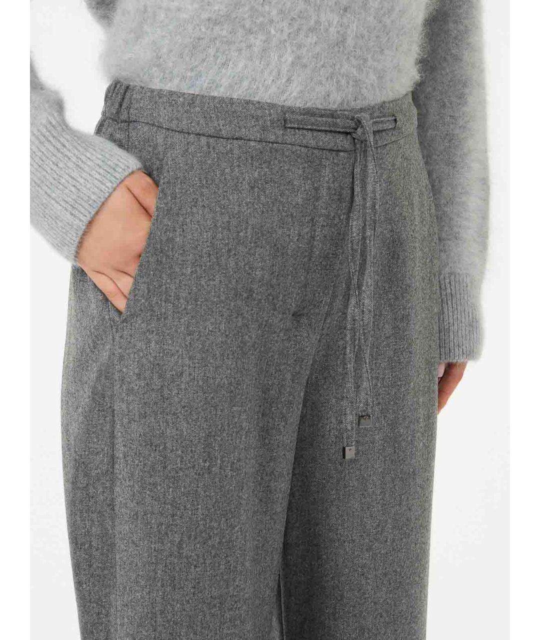 'S MAX MARA Серые шерстяные спортивные брюки и шорты, фото 5