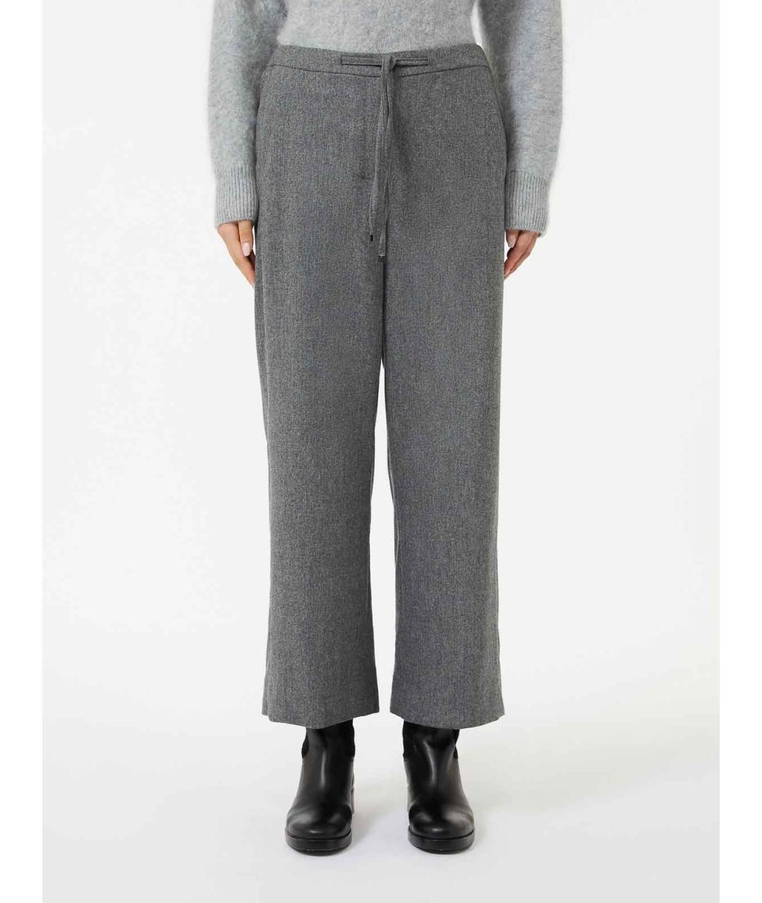 'S MAX MARA Серые шерстяные спортивные брюки и шорты, фото 3