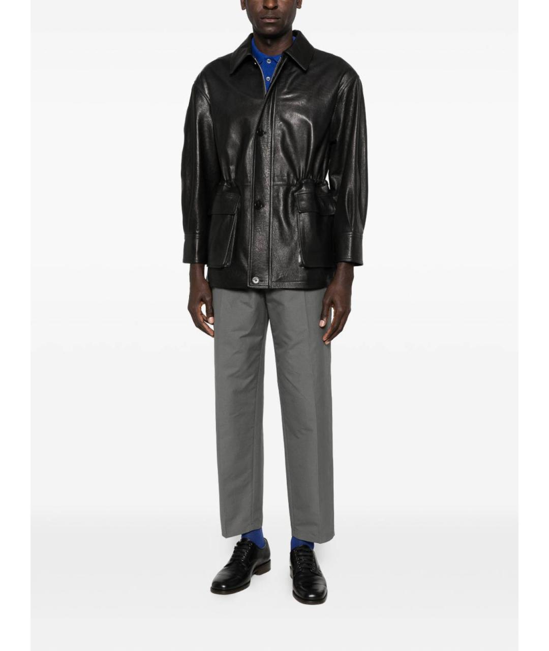 JIL SANDER Серые хлопковые повседневные брюки, фото 5