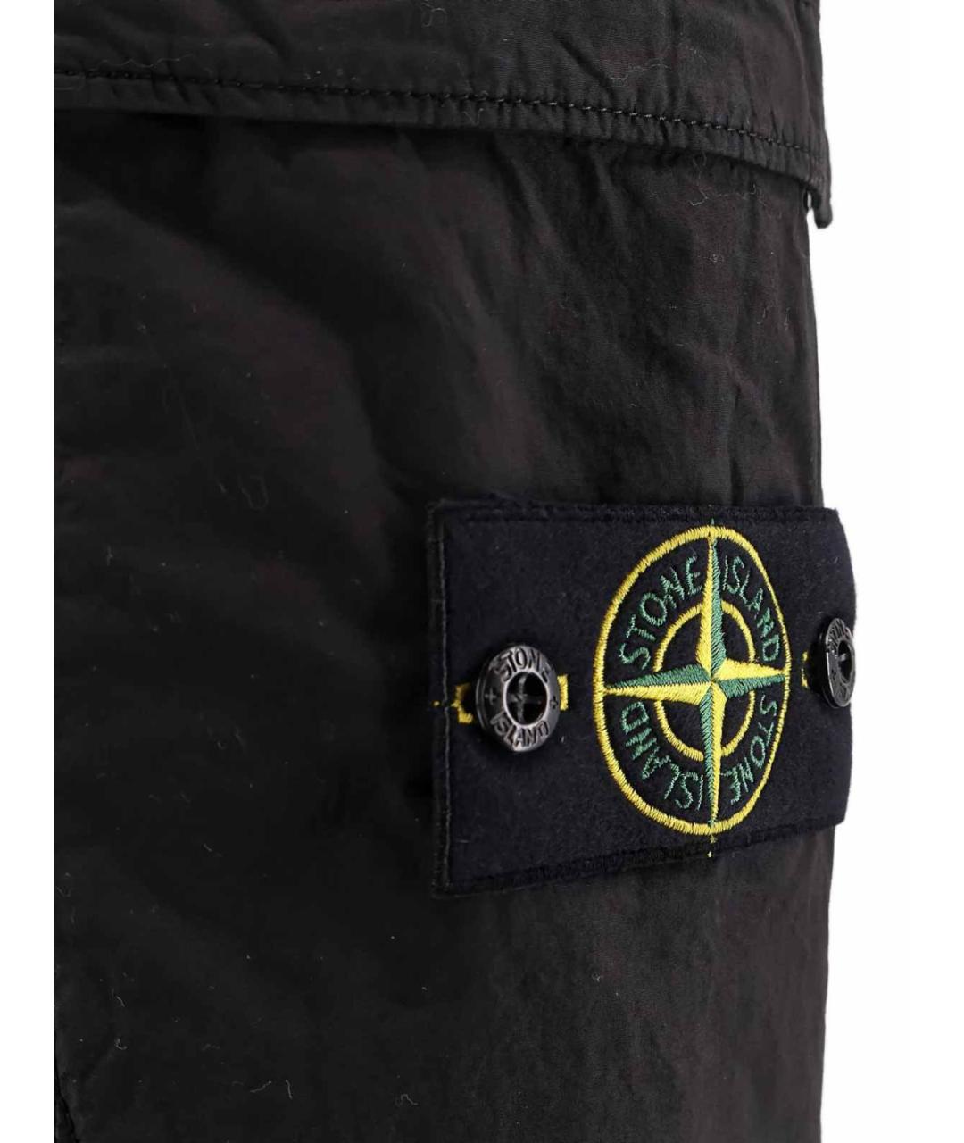 STONE ISLAND Черные хлопковые повседневные брюки, фото 2