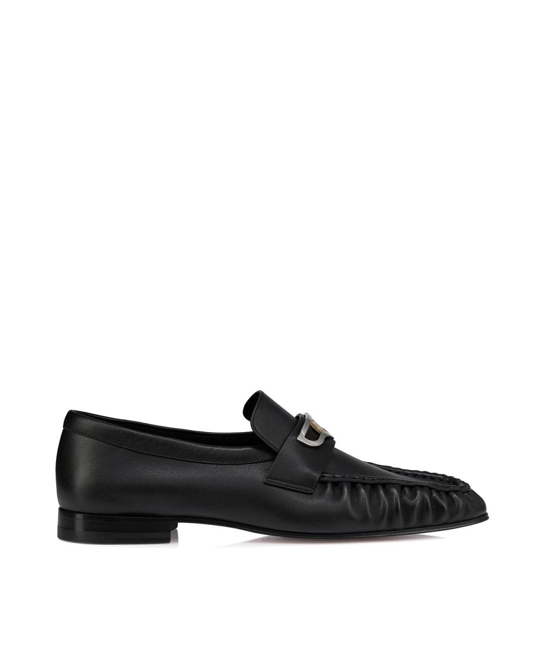 CHRISTIAN LOUBOUTIN Черные кожаные лоферы, фото 1