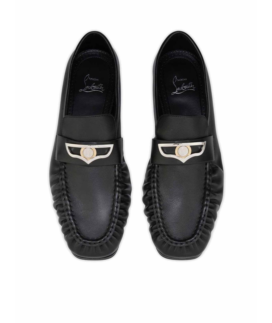 CHRISTIAN LOUBOUTIN Черные кожаные лоферы, фото 4