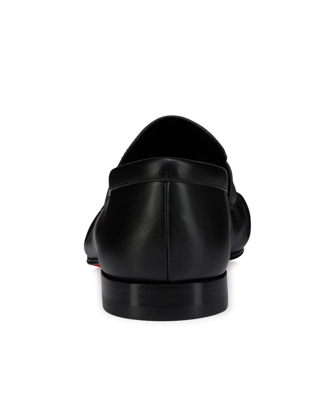 CHRISTIAN LOUBOUTIN Черные кожаные лоферы, фото 3