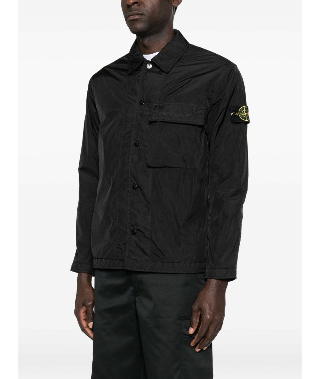 STONE ISLAND Черная хлопковая куртка, фото 2