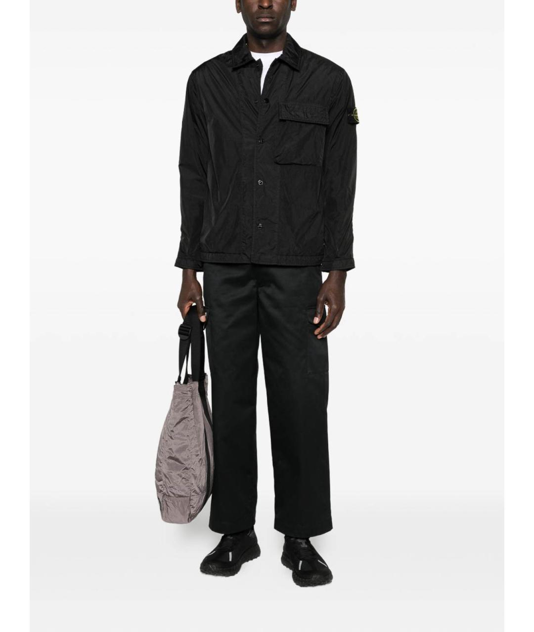 STONE ISLAND Черная хлопковая куртка, фото 4