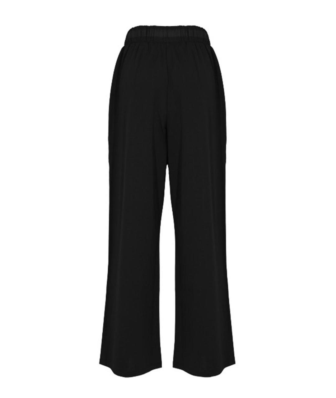 WEEKEND MAX MARA Черные хлопковые брюки широкие, фото 2