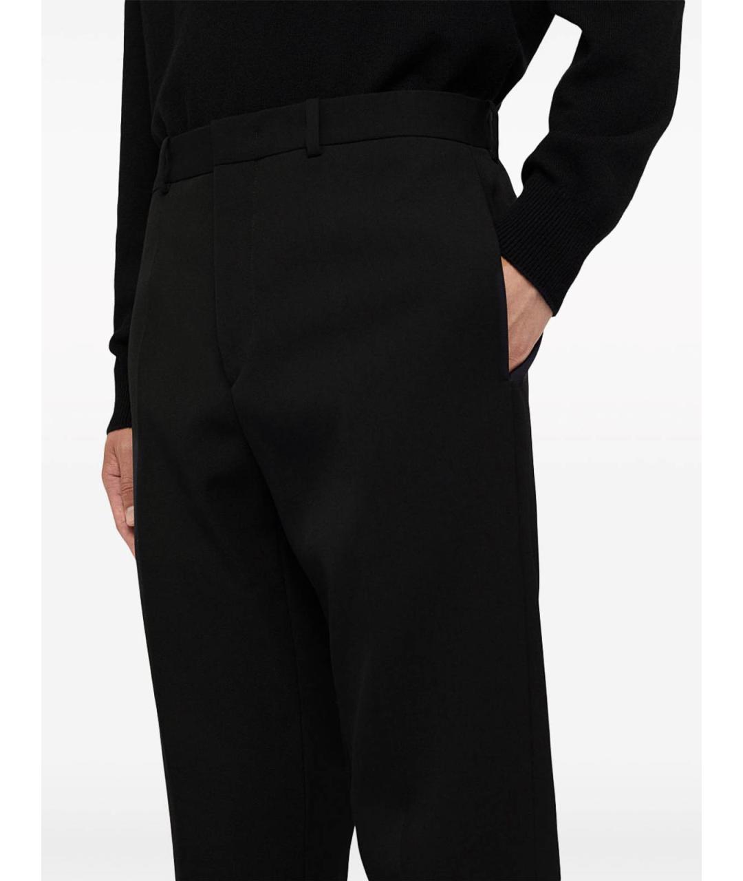 JIL SANDER Черные хлопковые повседневные брюки, фото 4