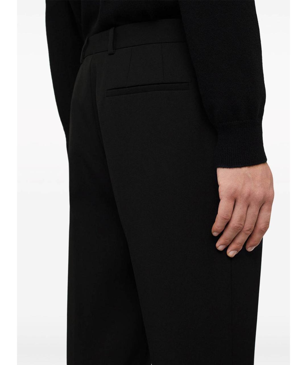 JIL SANDER Черные хлопковые повседневные брюки, фото 2