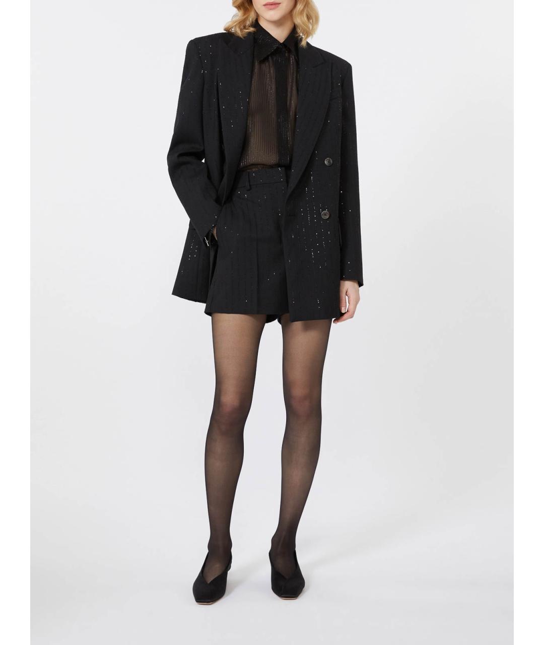 MAX MARA Черные шерстяные шорты, фото 2