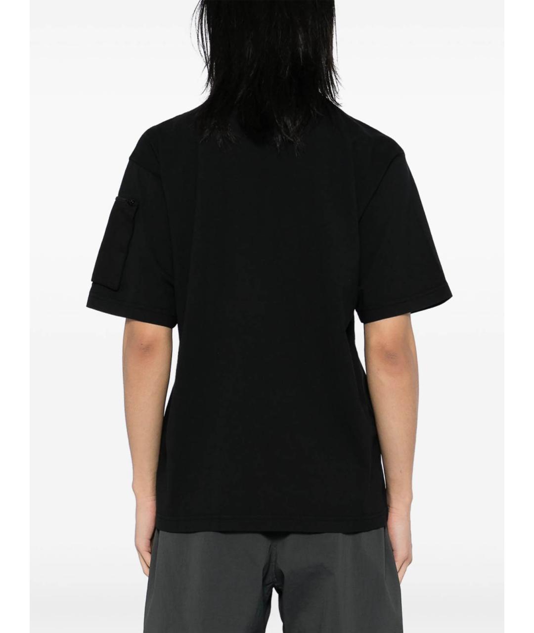 STONE ISLAND Черная хлопковая футболка, фото 3