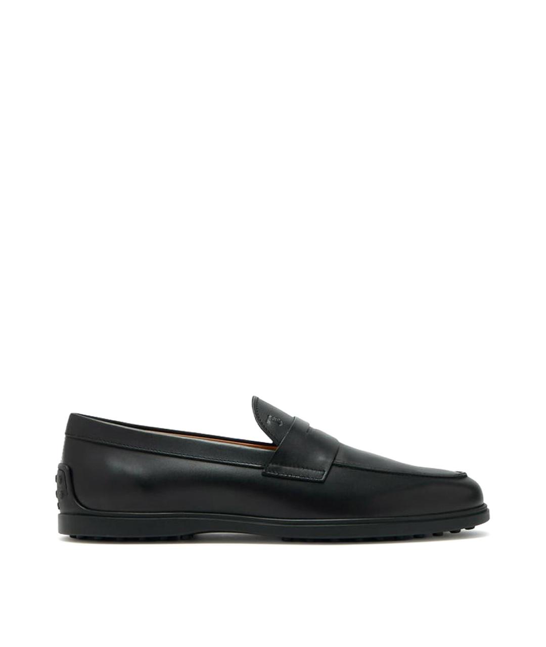 TOD'S Черные кожаные лоферы, фото 1