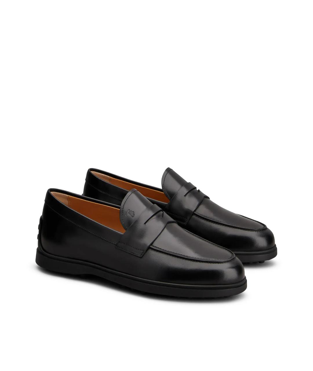 TOD'S Черные кожаные лоферы, фото 2